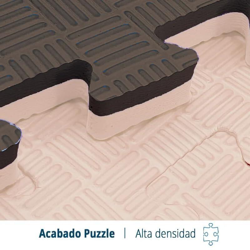 Tatami Puzzle EVA 1x1m x4cm Marrón - Beige 4/7