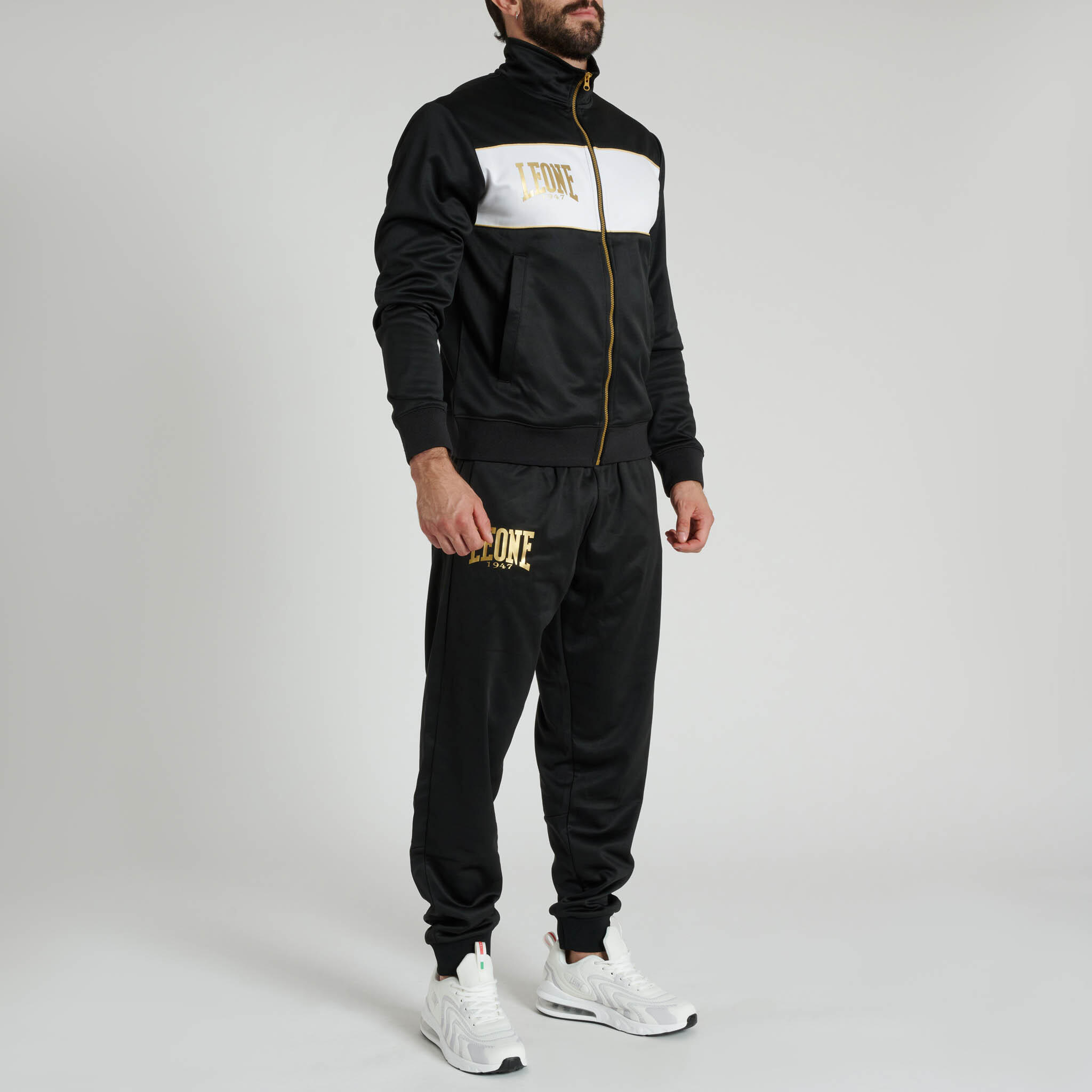Sudadera zip sin capucha Leone1947 PREMIUM 2 negro XXL 4/7