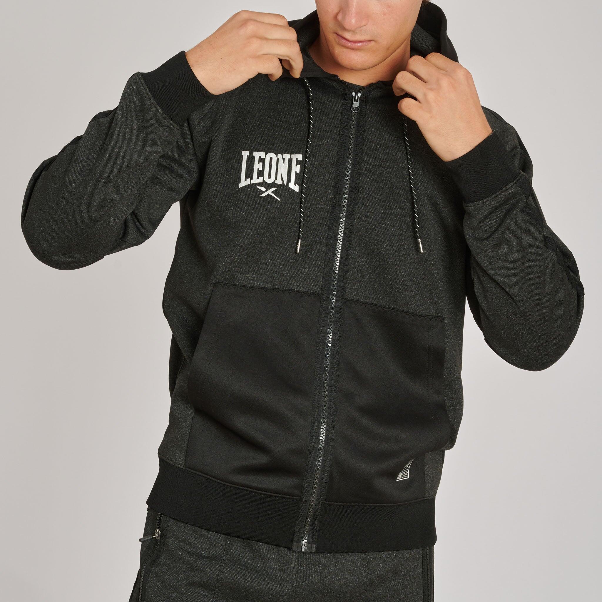 Sudadera con cremallera Leone1947 MELANGE antracita S 5/7