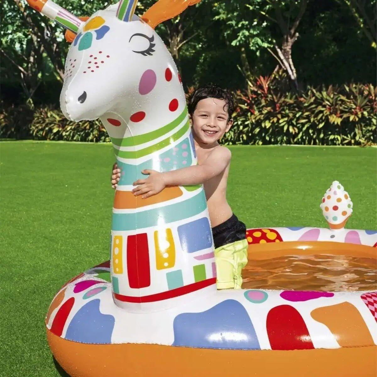 266 x 157 x 127 cm Bestway Kinderzwembad Groovy Giraffe Sprayer 3/5