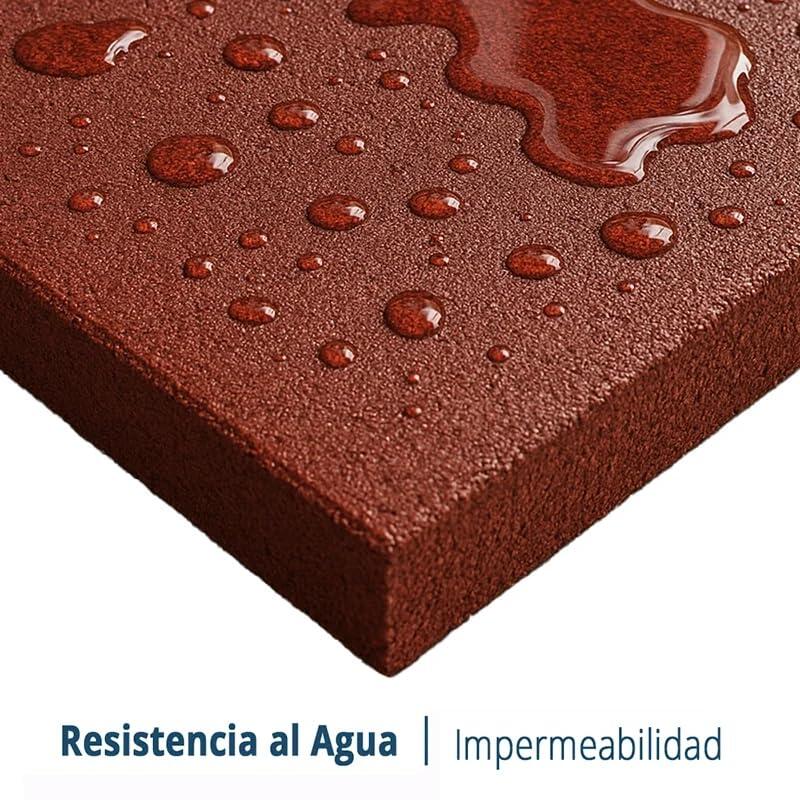 Piso do ginásio. Telha de borracha. 50x50cm. 20mm (Vermelho). Pacote 2 5/8