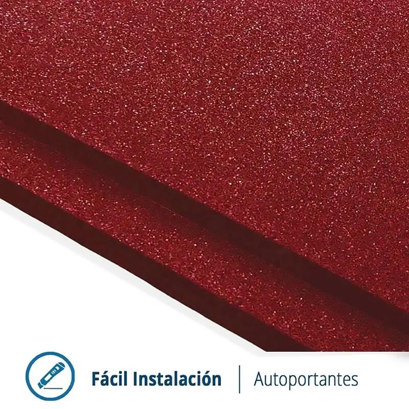 Piso do ginásio. Telha de borracha (C1)) Pacote 30. 1x1x40mm (VERMELHO) 5/8