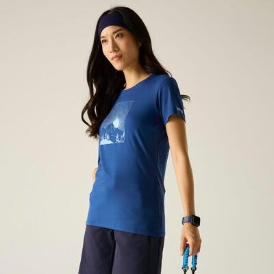 Dames fingal stretch t-shirt met korte mouwen en grafische print