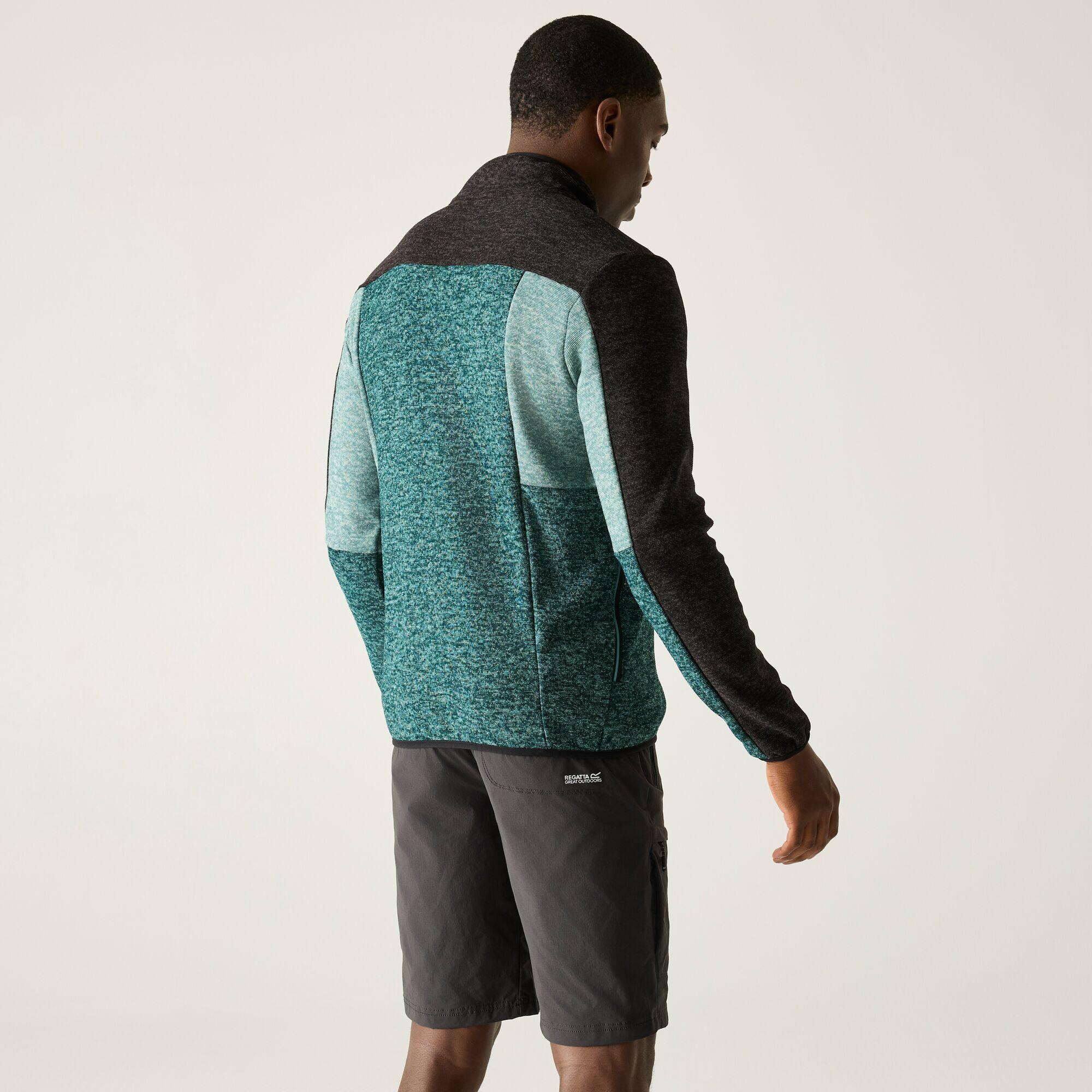 Elram Herren-Fleecejacke mit durchgehendem Reißverschluss und Farbblock-Design 2/5