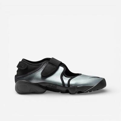 Nike air rift leather wmns "metallic silver and black