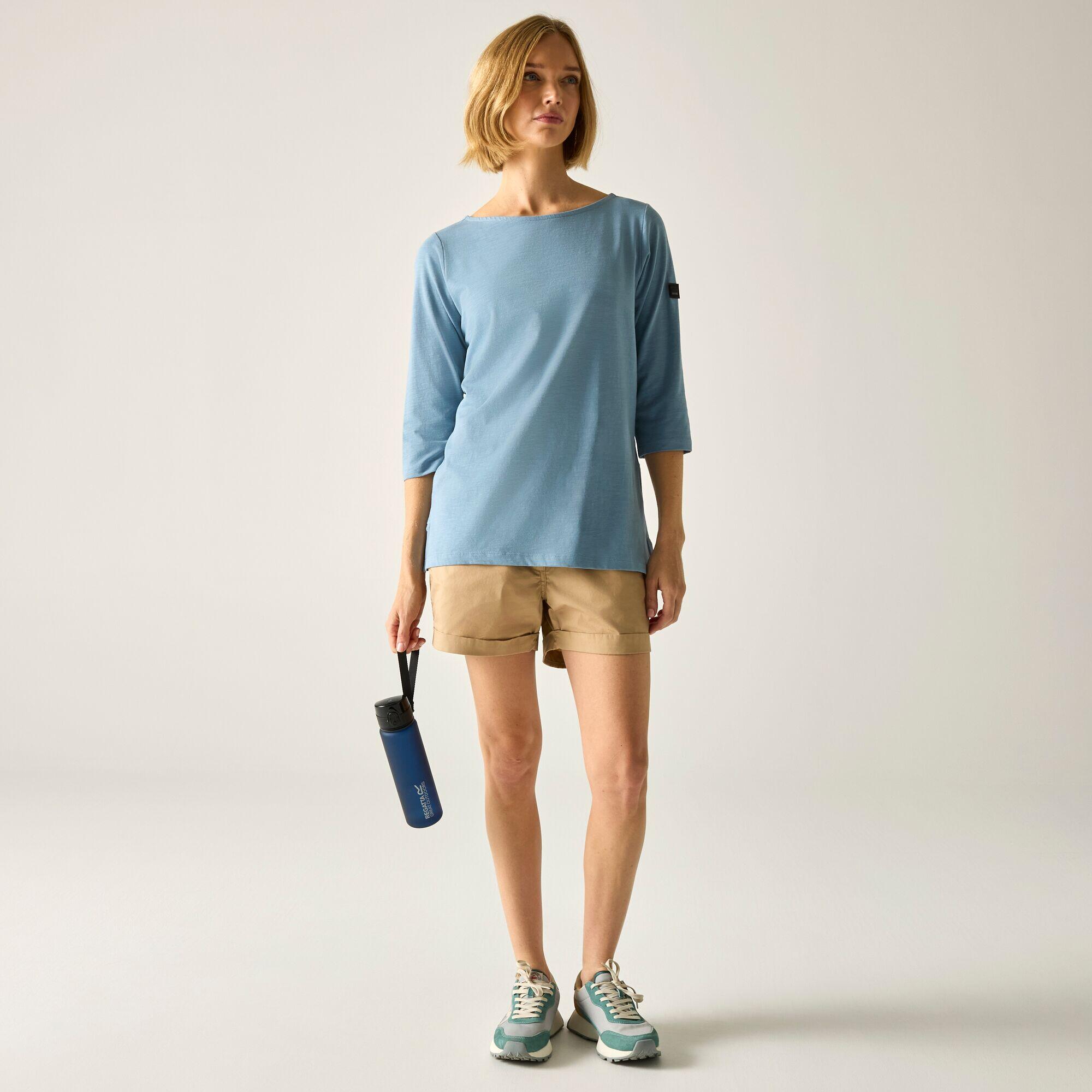 T-shirt Pevia pour femme, manches 3/4, coupe décontractée 3/5