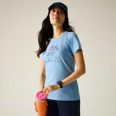 Dames fingal stretch t-shirt met korte mouwen en grafische print