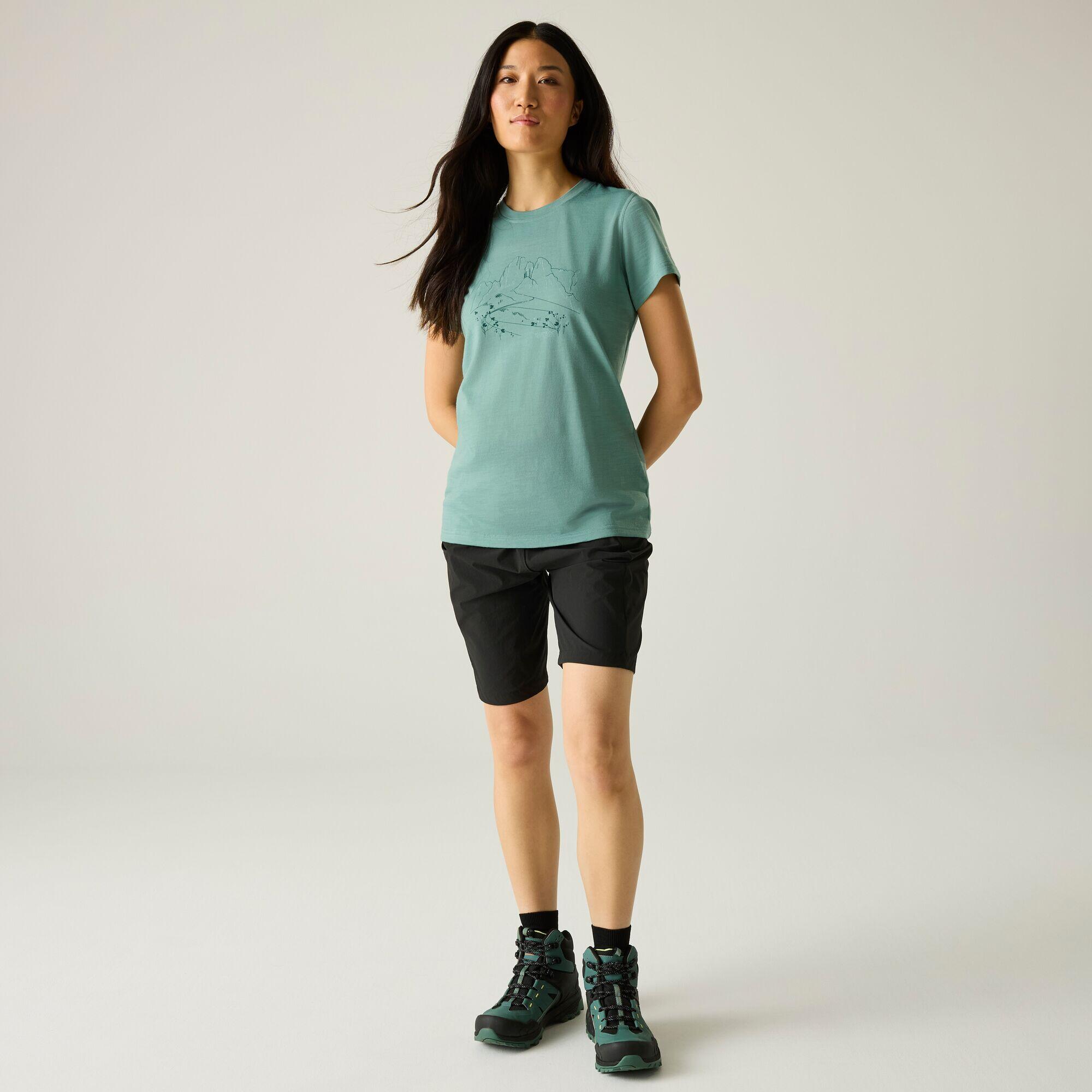 T-shirt graphique à manches courtes Escade en laine mérinos mélangée pour femme 3/5