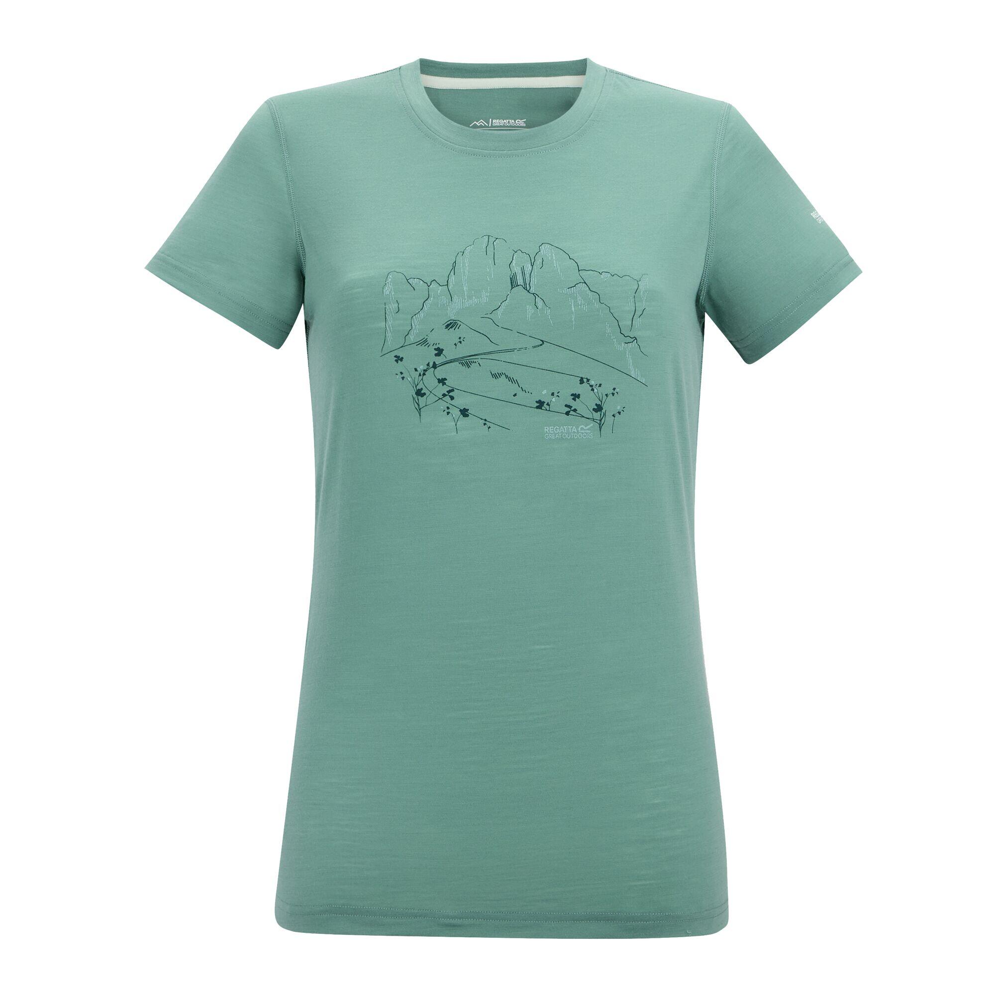 T-shirt graphique à manches courtes Escade en laine mérinos mélangée pour femme 5/5