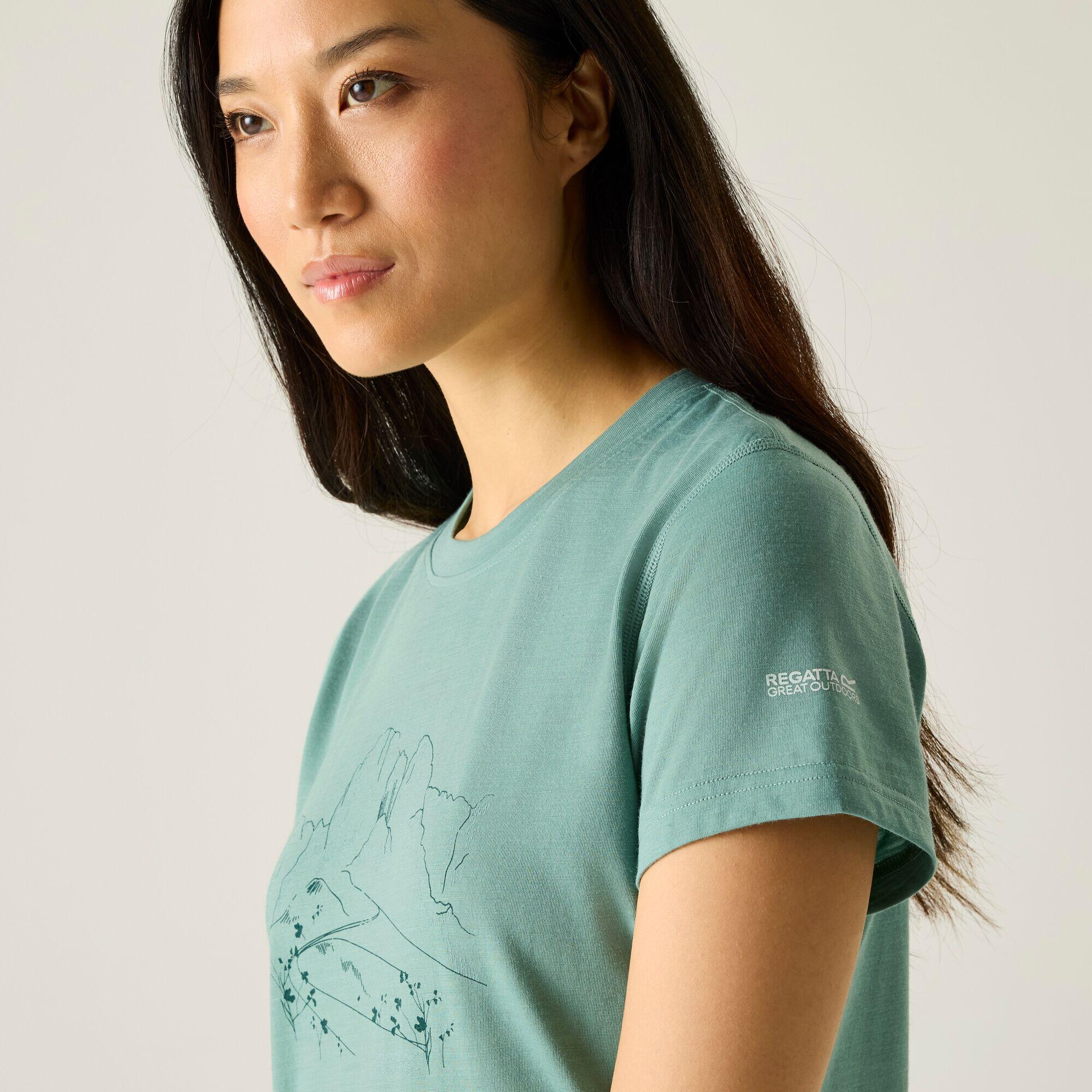 T-shirt graphique à manches courtes Escade en laine mérinos mélangée pour femme 4/5
