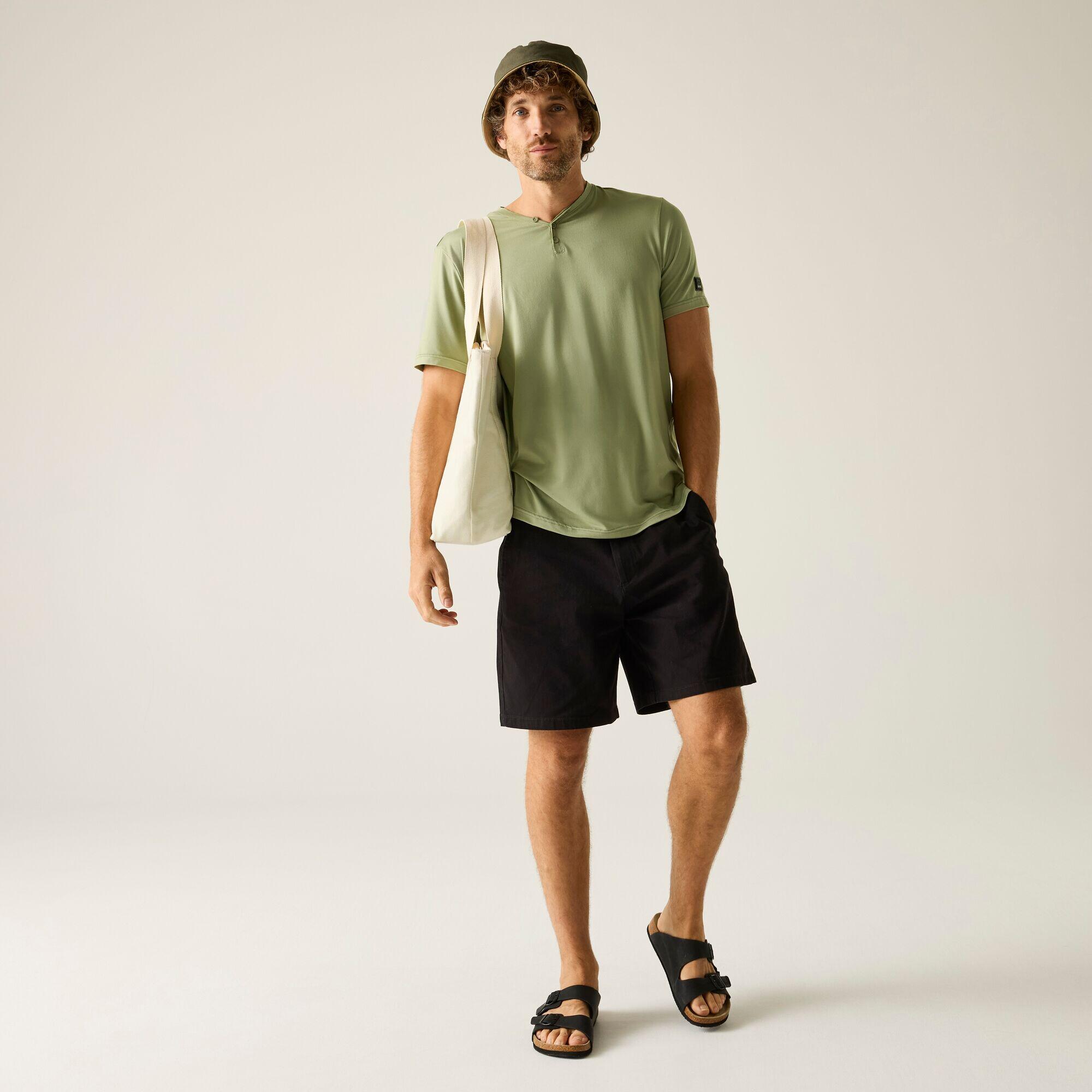 Herren Dewi Kurzarm-T-Shirt mit Knopfleiste 3/5