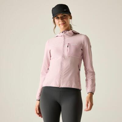 Dames kemilia fleece met capuchon en volledige ritssluiting