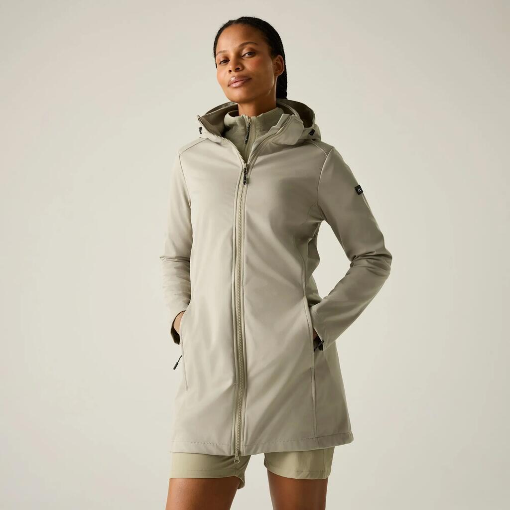 Womens Carisbrooke Water-Repellent Longline Hooded Softshell Jacket