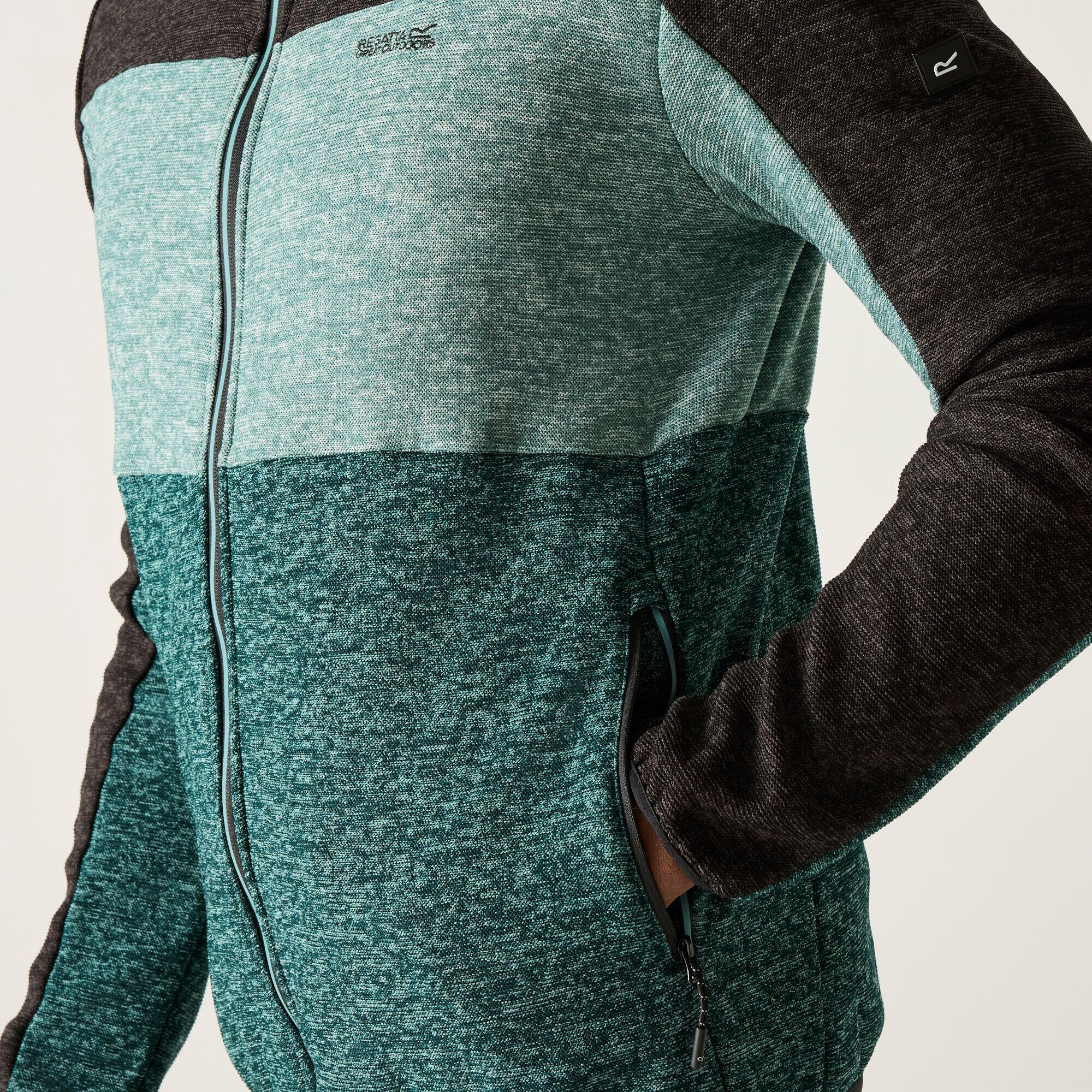 Elram Herren-Fleecejacke mit durchgehendem Reißverschluss und Farbblock-Design 4/5