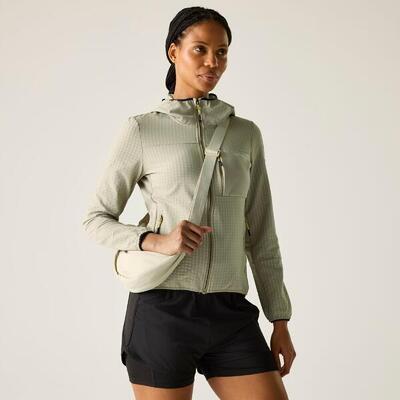 Dames kemilia fleece met capuchon en volledige ritssluiting