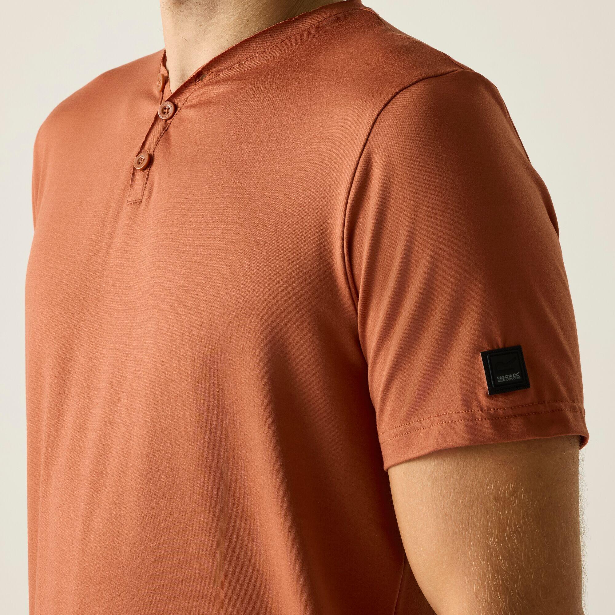 Heren Dewi T-shirt met korte mouwen en knoopsluiting 4/5