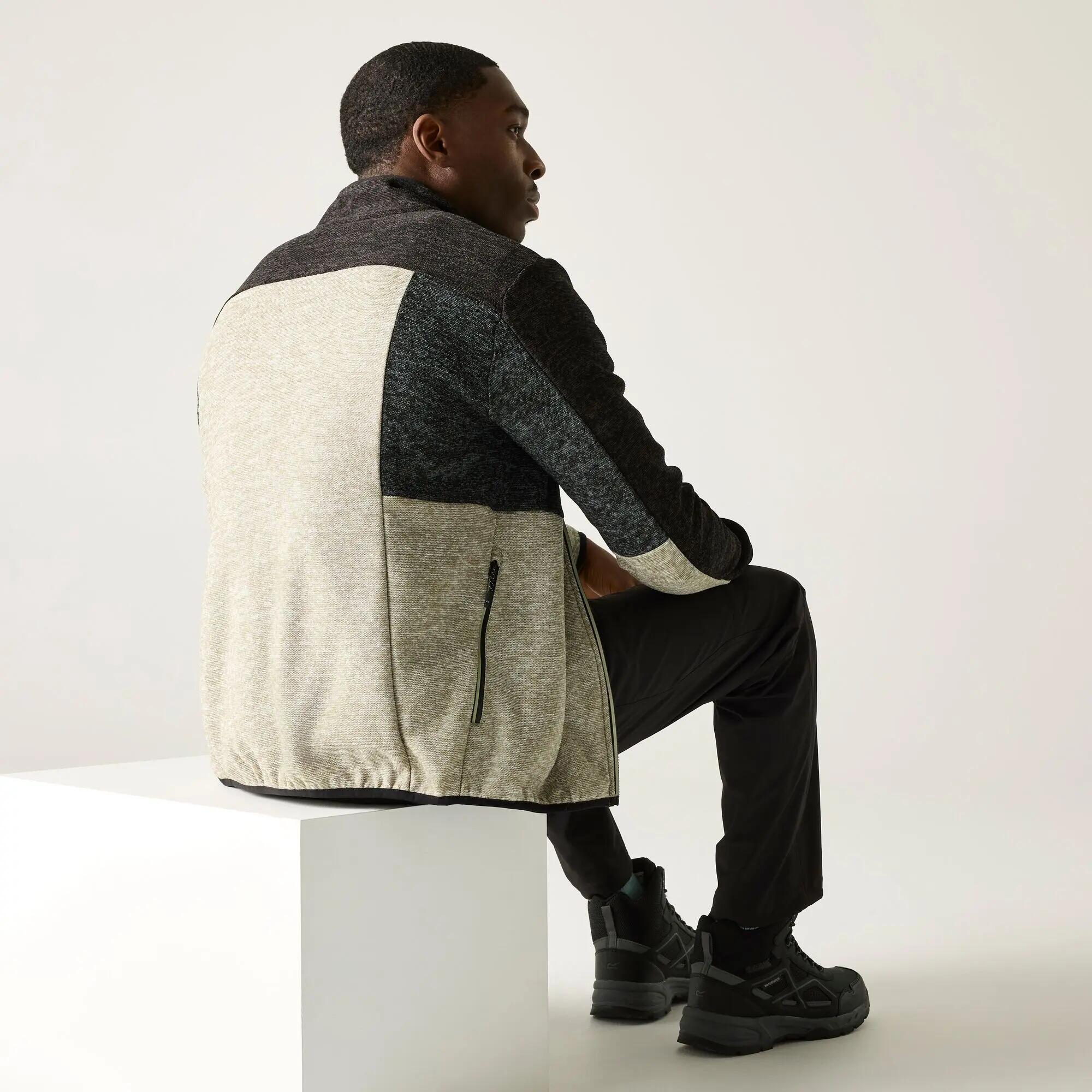 Elram Herren-Fleecejacke mit durchgehendem Reißverschluss und Farbblock-Design 2/5