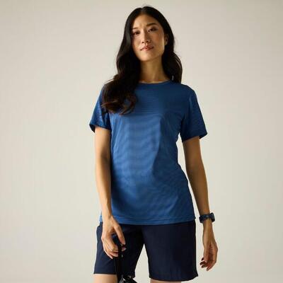 Dames demna t-shirt met korte mouwen en gemêleerde print