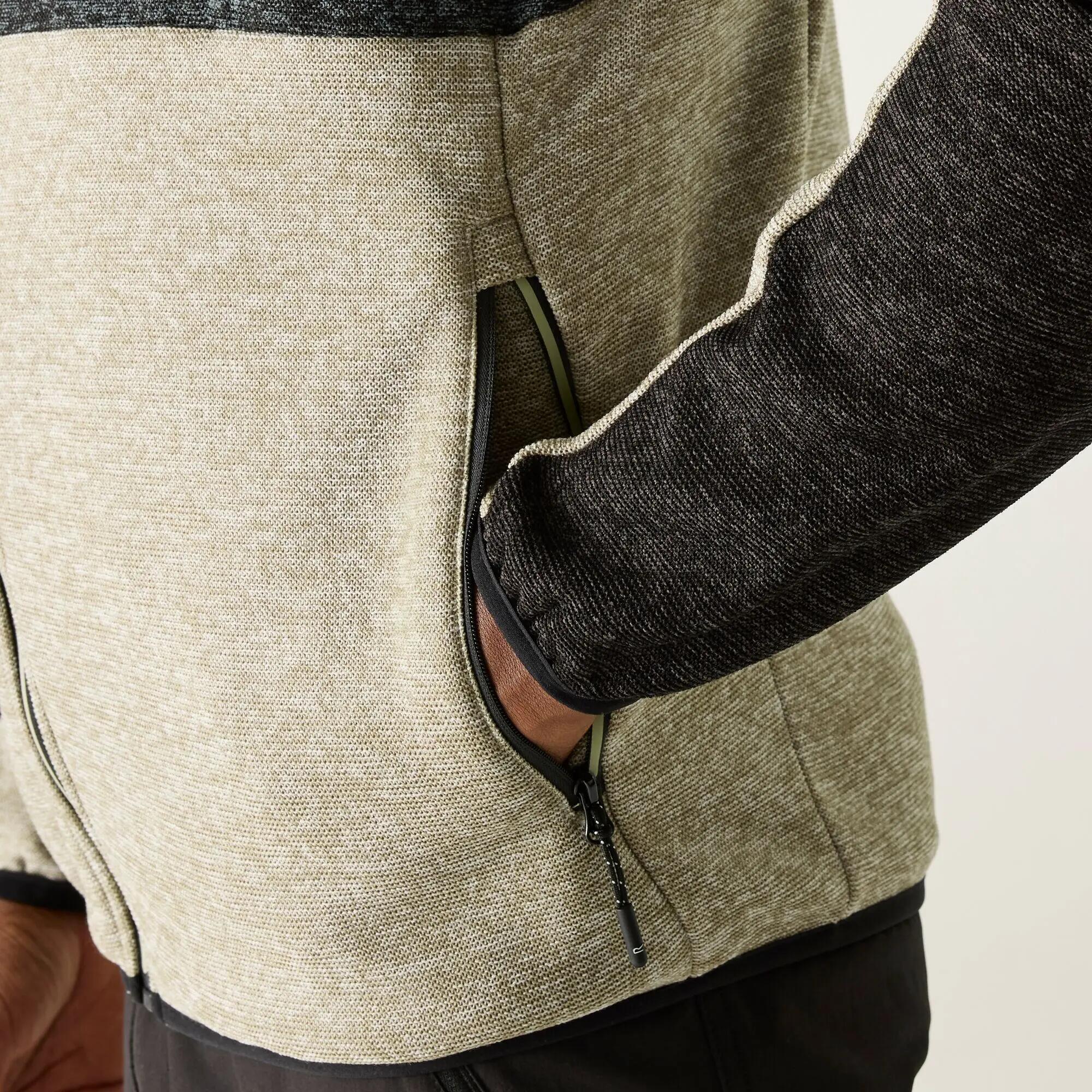 Elram Herren-Fleecejacke mit durchgehendem Reißverschluss und Farbblock-Design 4/5