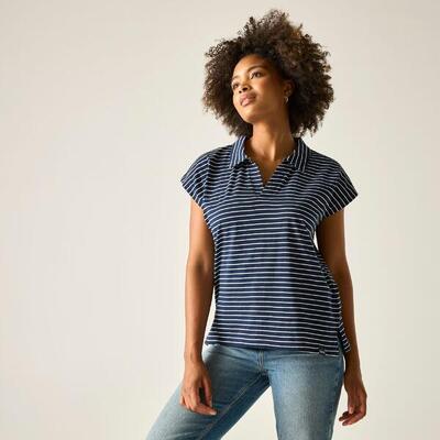 Dames lorana t-shirt met kraag en korte mouwen