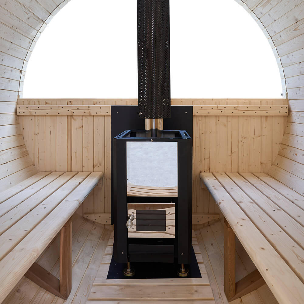 Sauna tonneau LAGOM DELUXE avec poêle à bois, env. 210 × 240 cm 7/7