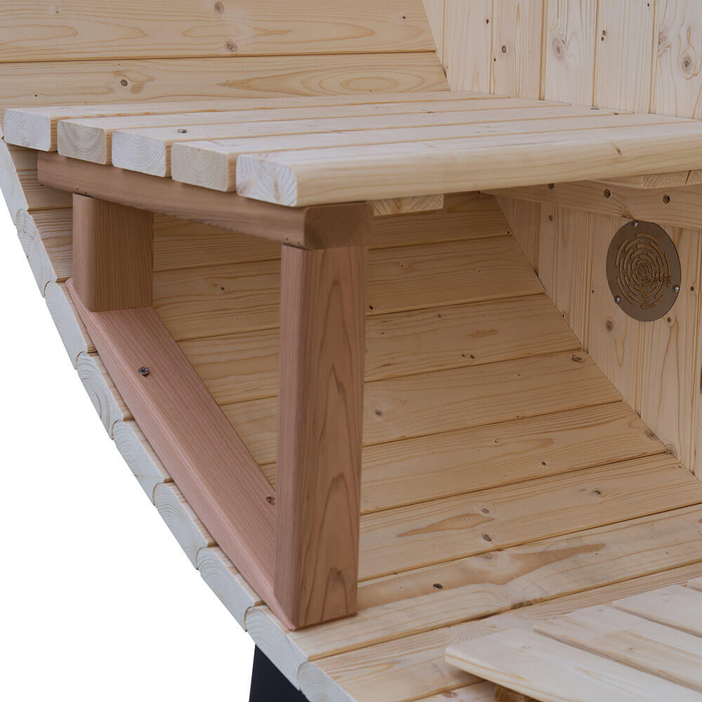 Sauna tonneau LAGOM DELUXE avec poêle à bois, env. 210 × 240 cm 6/7