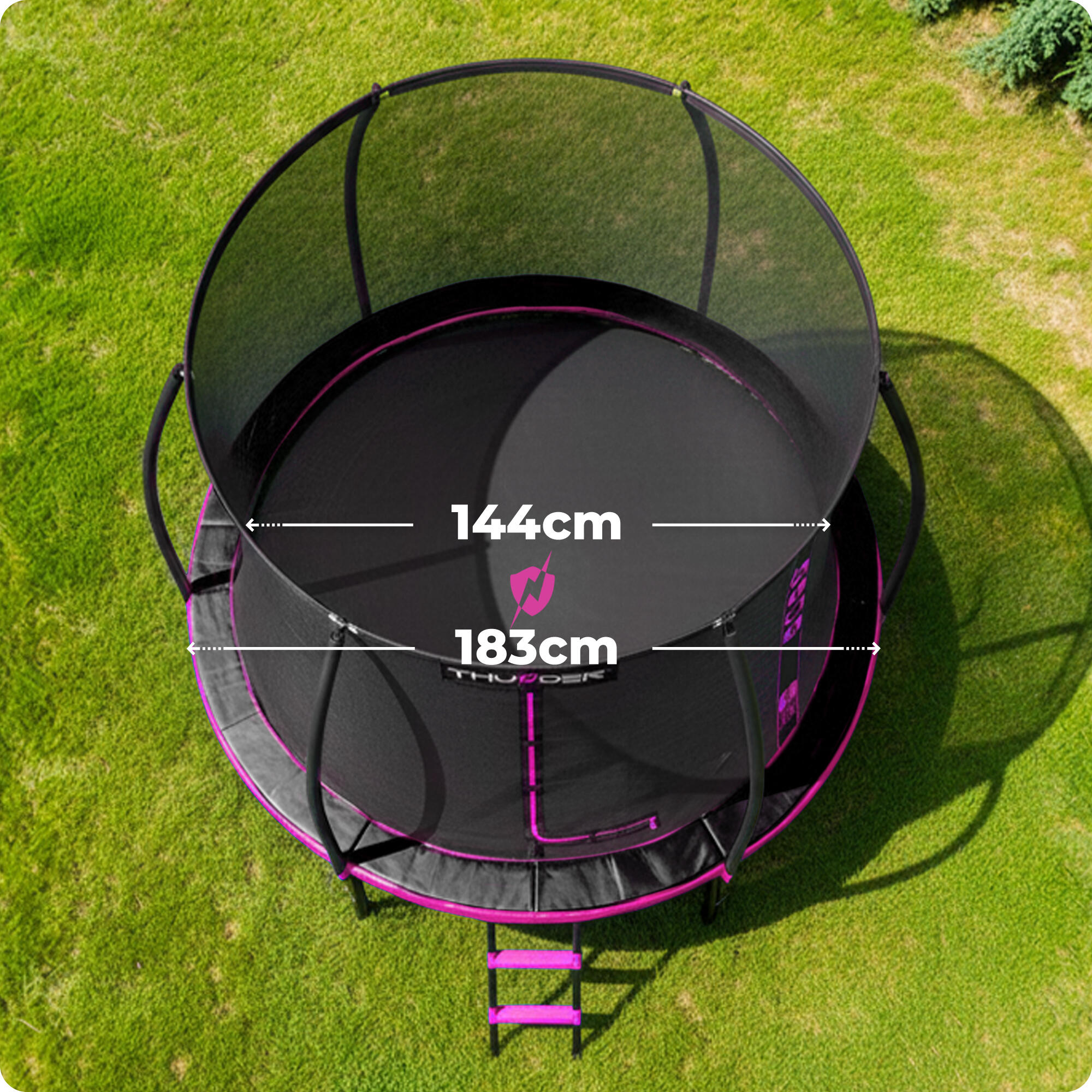 Trampolim de jardim para crianças THUNDER INSIDE ULTRA 6FT 183CM rosa 3/6