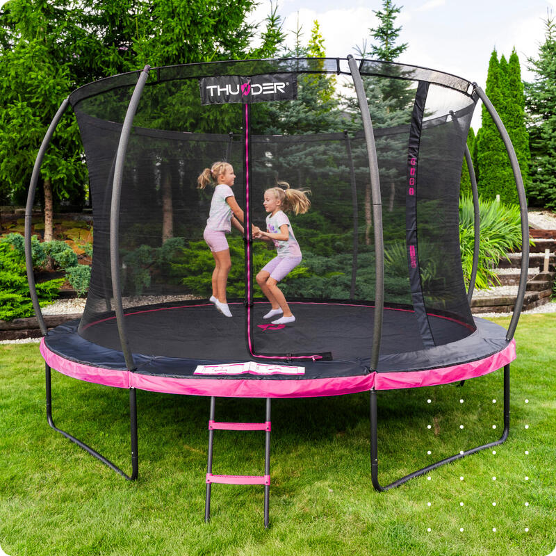 Zahradní trampolína pro děti se sítí THUNDER INSIDE ULTRA 10FT 305 cm RŮŽOVÁ