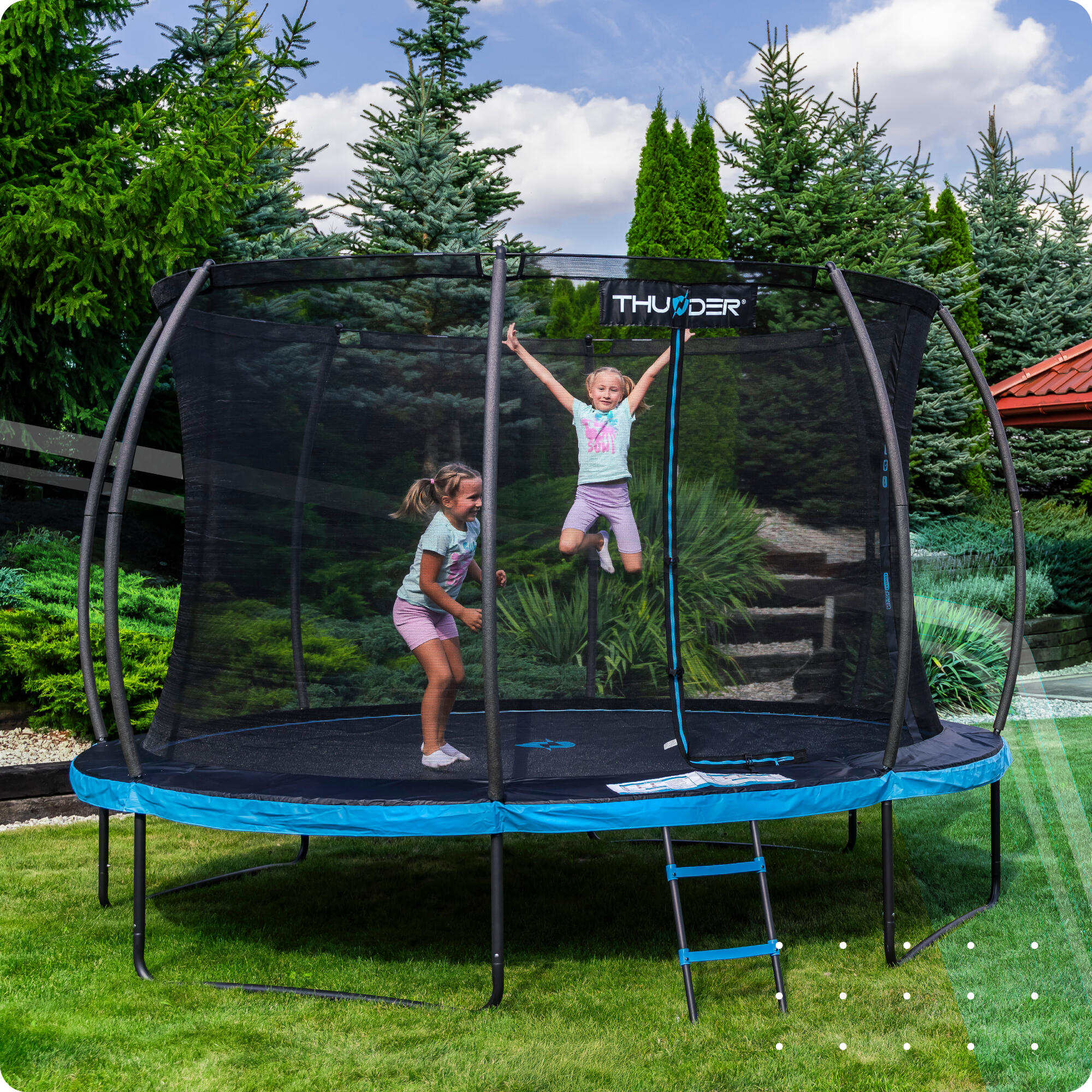 Trampoline pour enfants pour le jardin THUNDER INSIDE ULTRA 10FT 305CM bleue 4/7