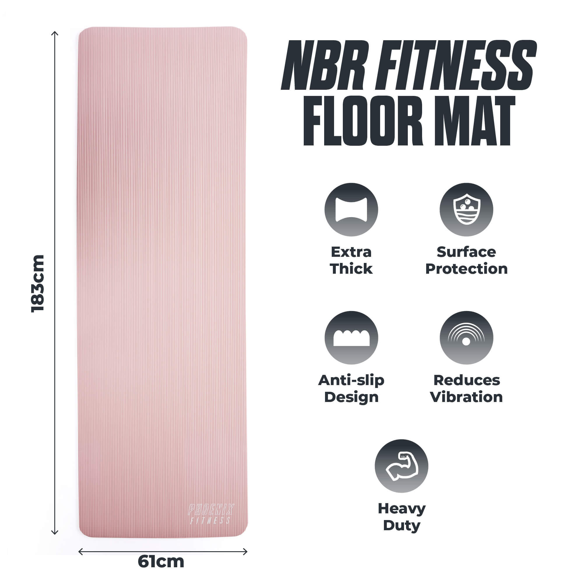 Esterilla de pilates Phoenix Fitness de 10 mm 7/7
