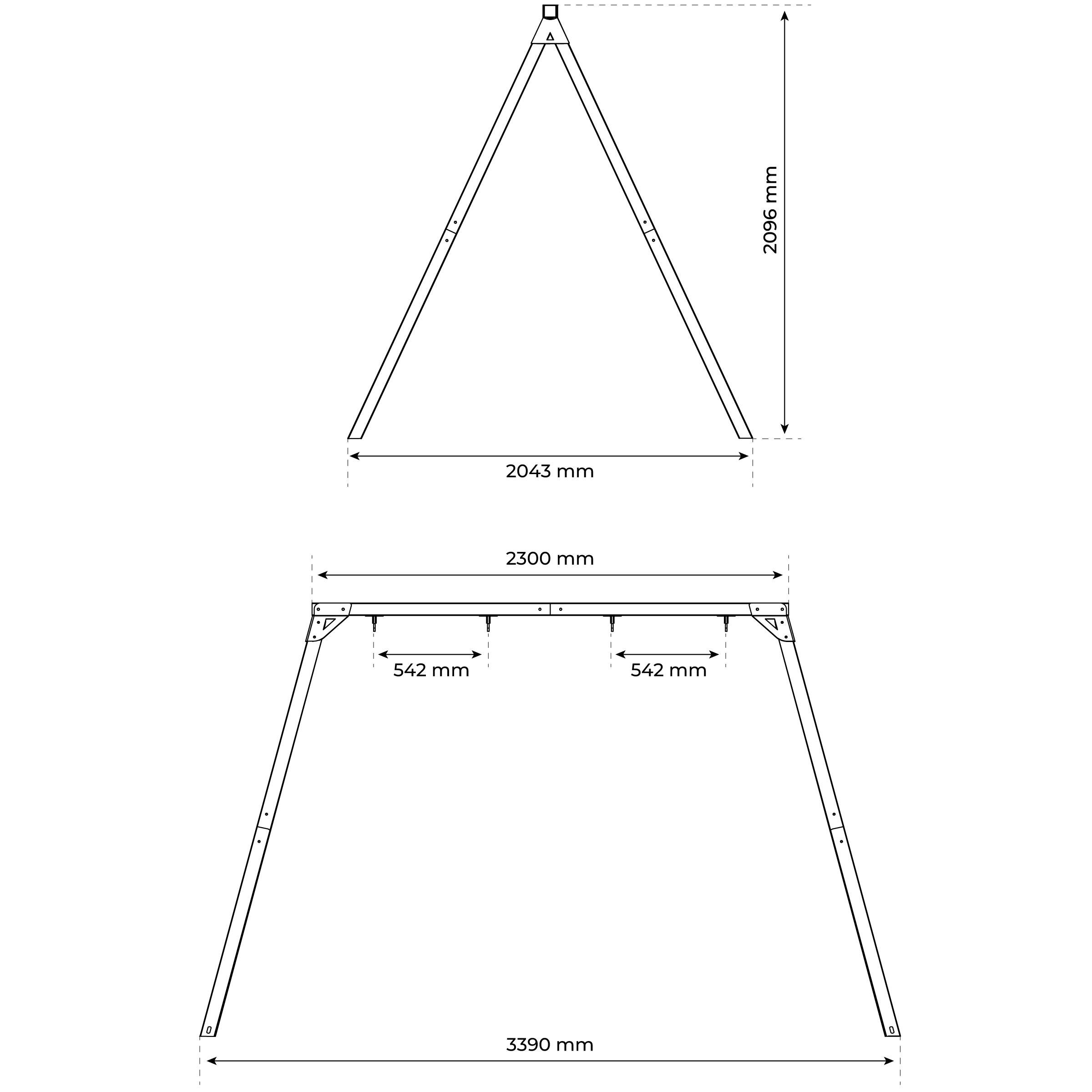 K-SPORT columpio doble metálico con nido y tabla 7/7