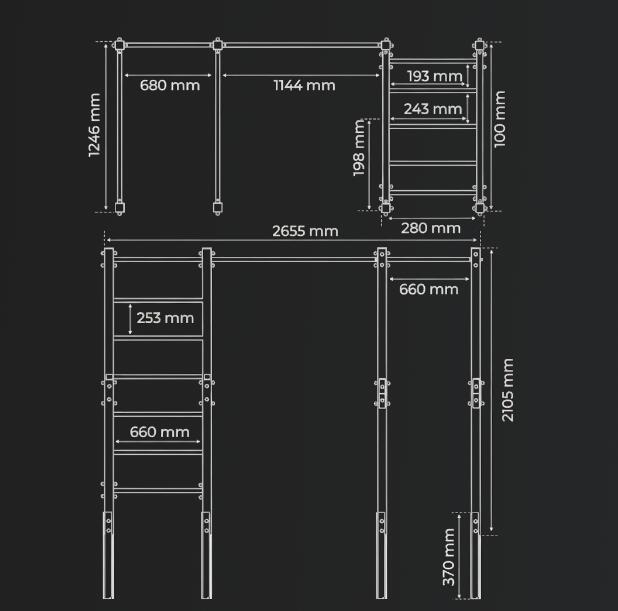 Outdoor Calisthenics Apparatuur met Muur Bars en opknoping Ladder, Dip Station 7/7