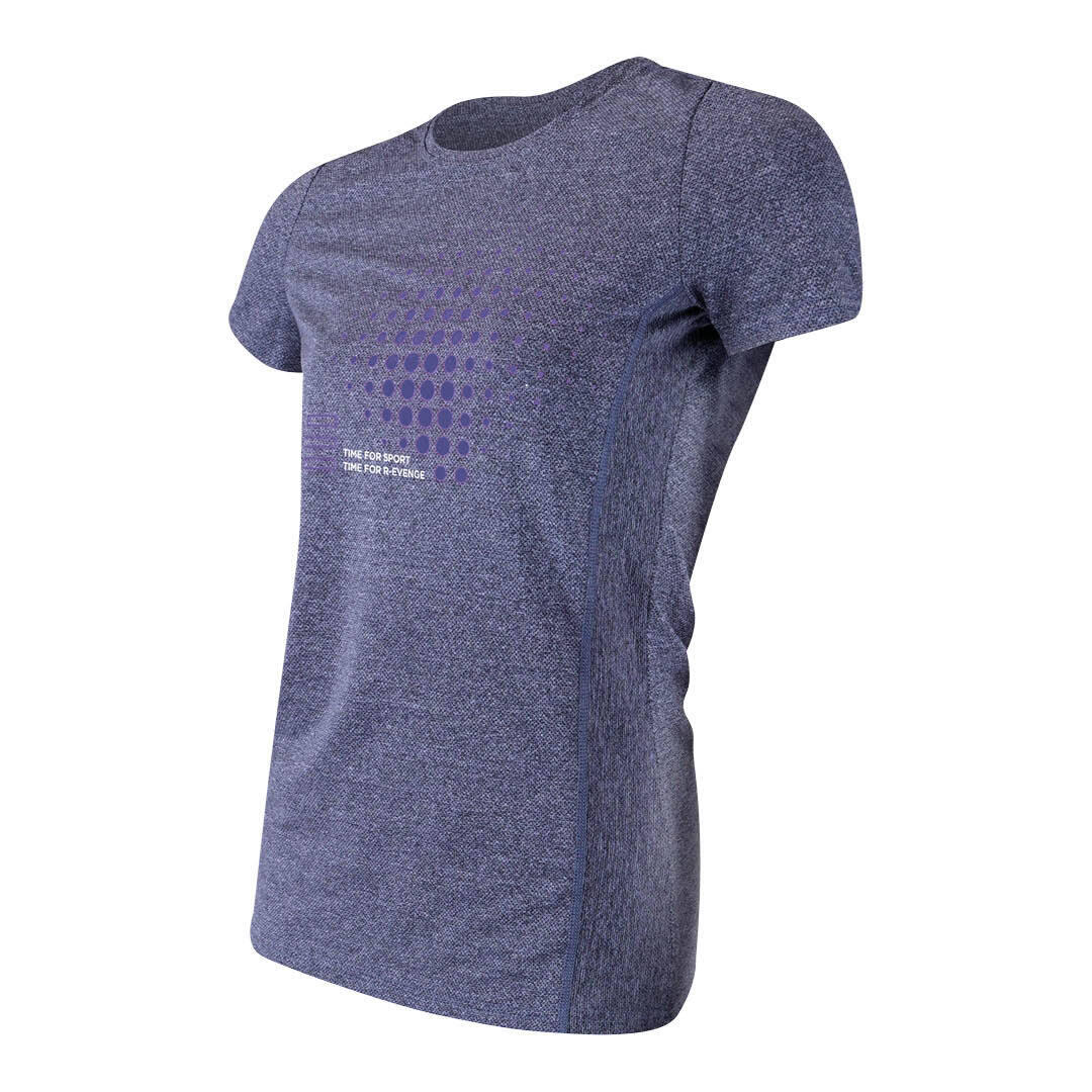 Camiseta técnica manga corta mujer Fitness Running Cardio Azul 2/5