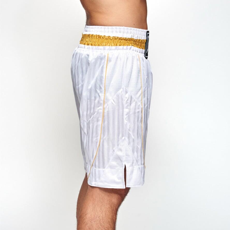 Leone1947 Calças de boxe Premium cetim brancas L 3/6