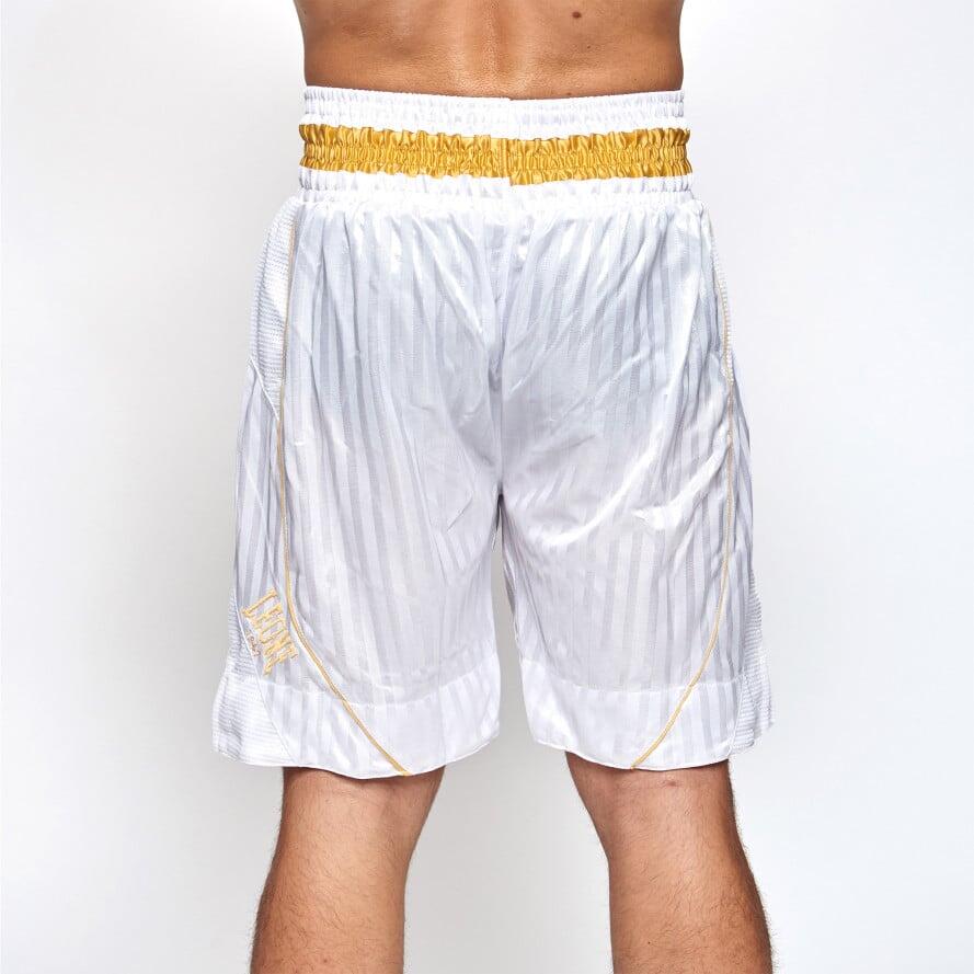 Leone1947 Calças de boxe Premium cetim brancas L 2/6