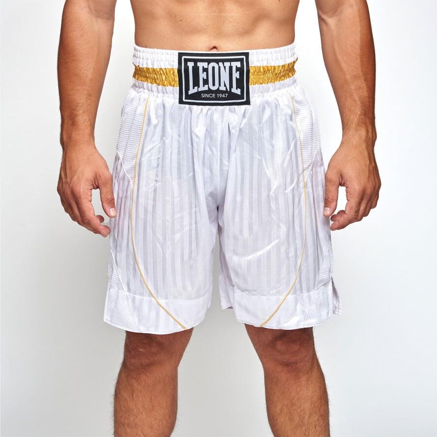 Leone1947 Calças de boxe Premium cetim brancas L 5/6