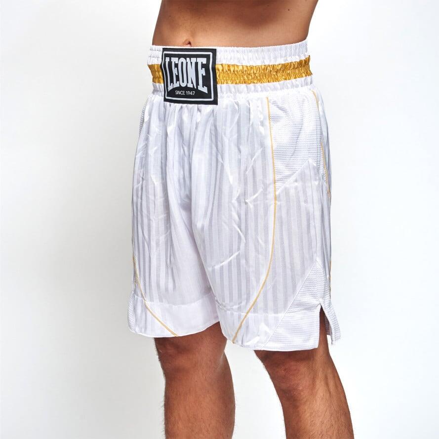 Leone1947 Calças de boxe Premium cetim brancas L 4/6