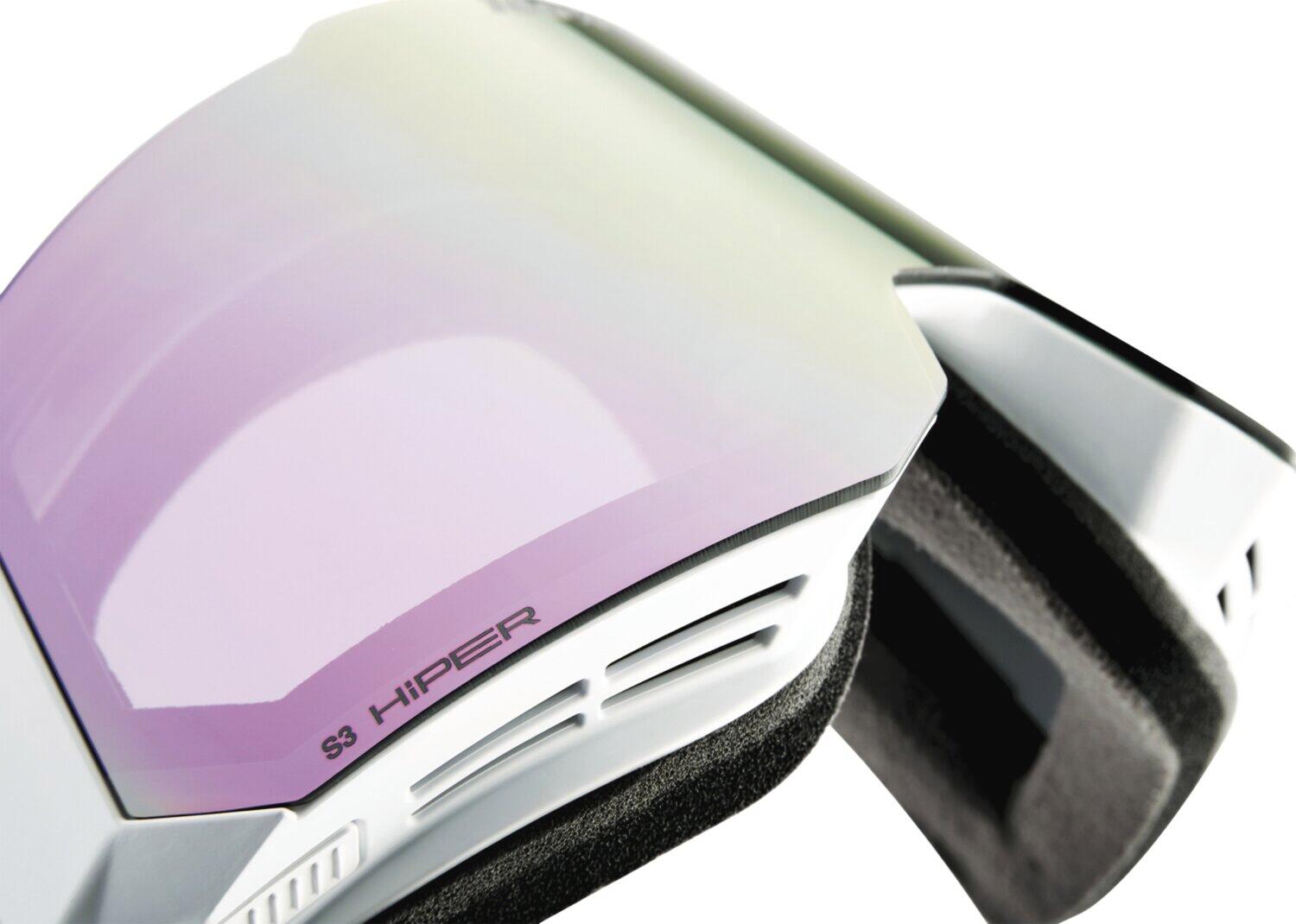 Snowcraft Hiper Goggle White/Lavender - Mirror Lavender Lens 4/5