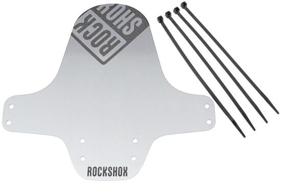 Fender MTB RockShox full silber/weiß fade, Logo schwarz