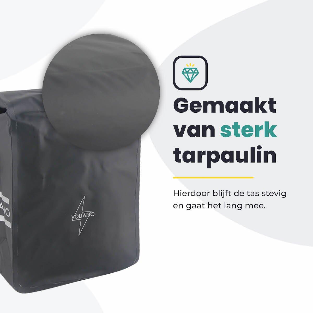 Voltano Fietstas 16L - Zwart - Enkele Pakaftas - 100% Waterdicht 7/7