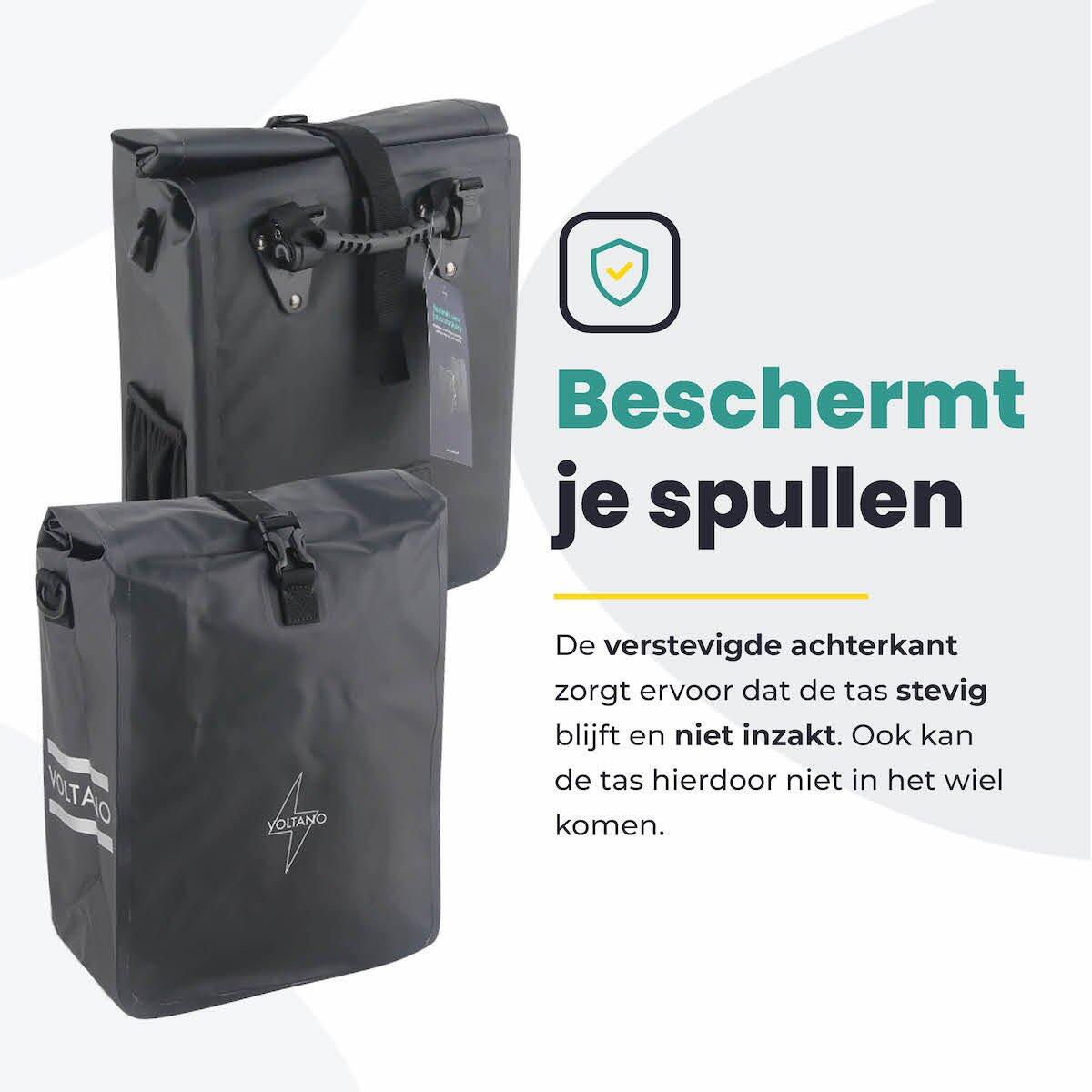Voltano Fietstas 16L - Zwart - Enkele Pakaftas - 100% Waterdicht 5/7