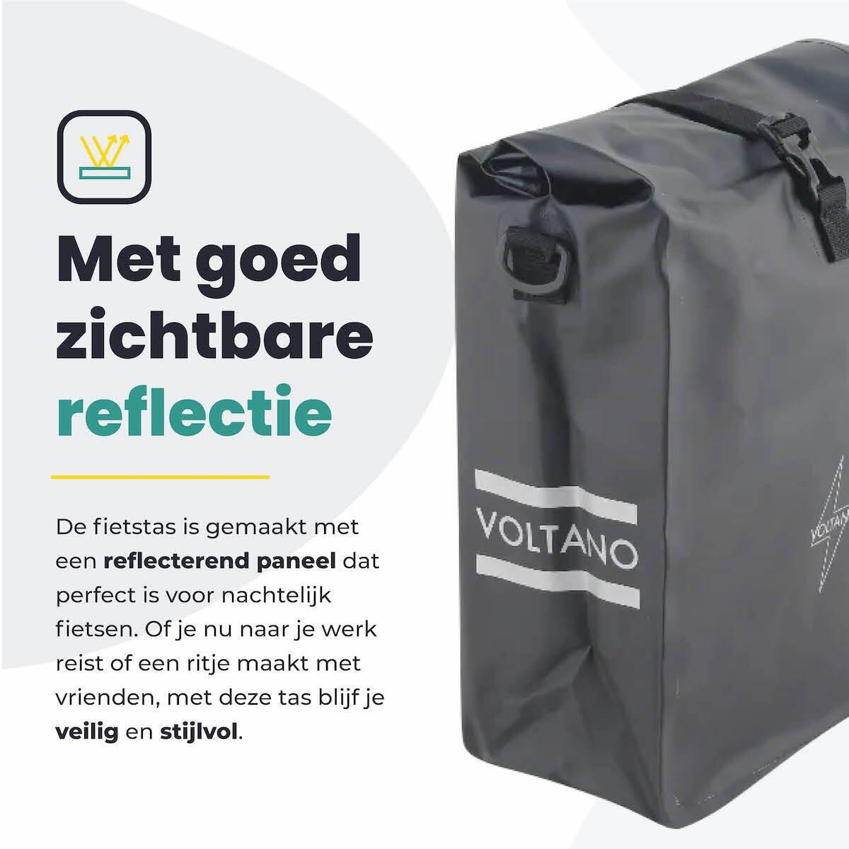 Voltano Fietstas 16L - Zwart - Enkele Pakaftas - 100% Waterdicht 4/7