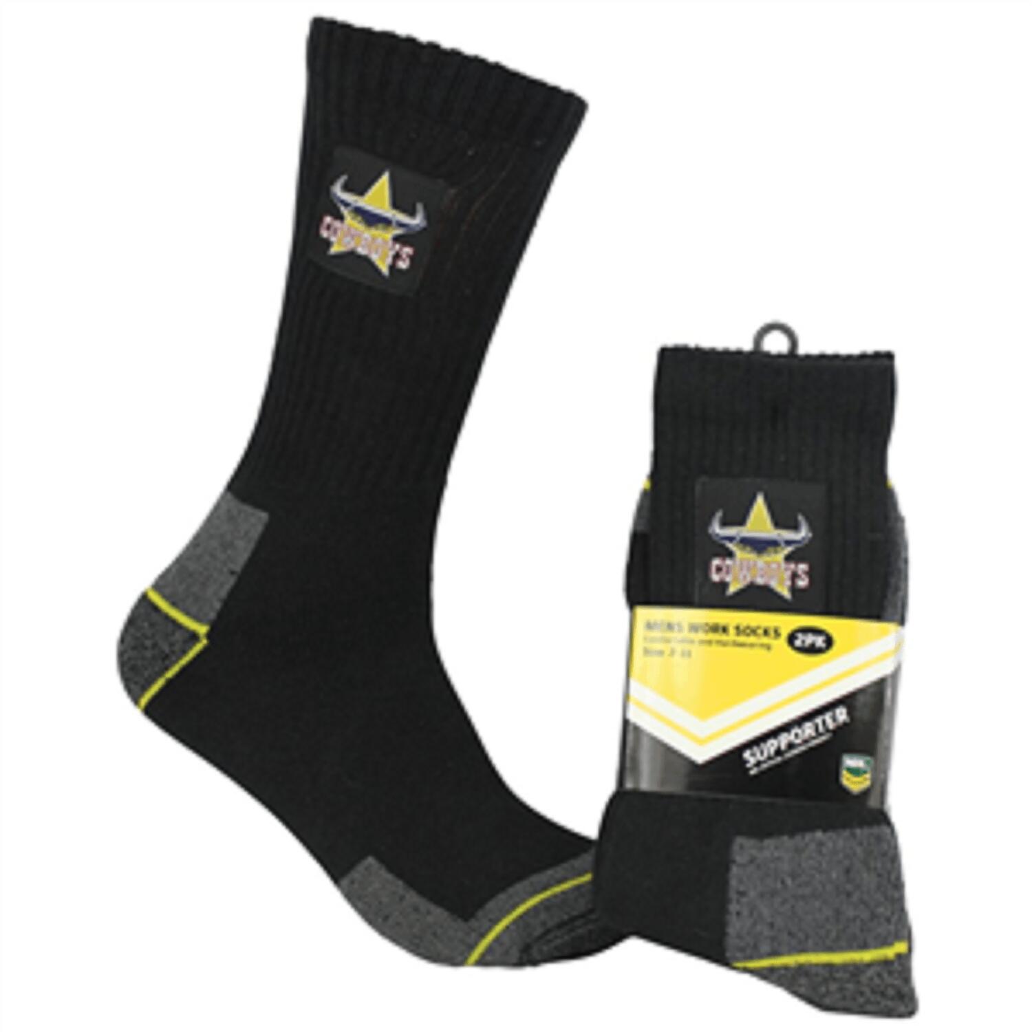 NRL Mens Work Socks Two Pack - North Queensland Cowboys