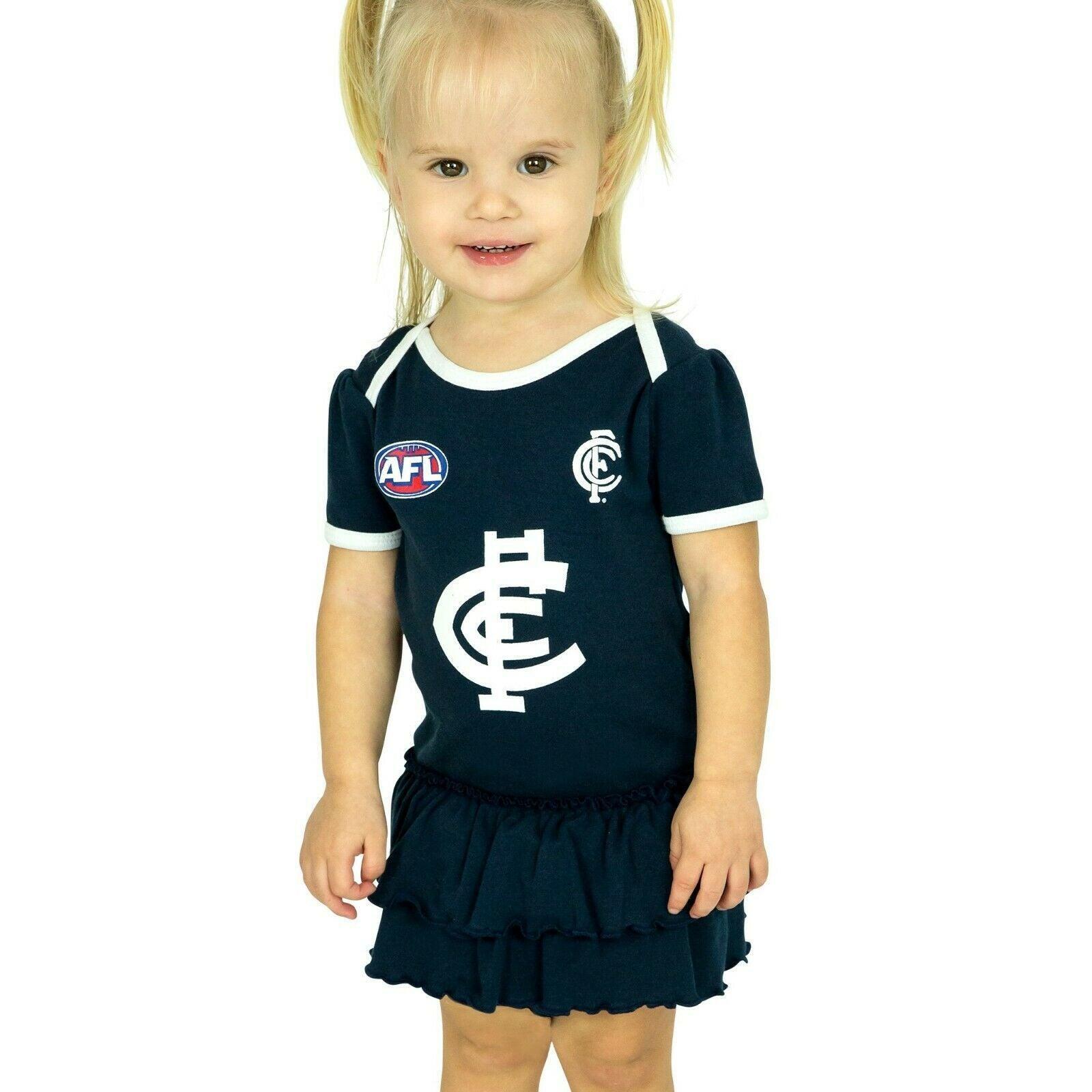 AFL Girls Tutu Footy Suit Body Suit - Carlton Blues - Baby Toddler Infant