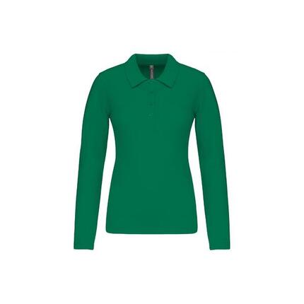 Piqué-Poloshirt mit langen Ärmeln, Damen Kariban