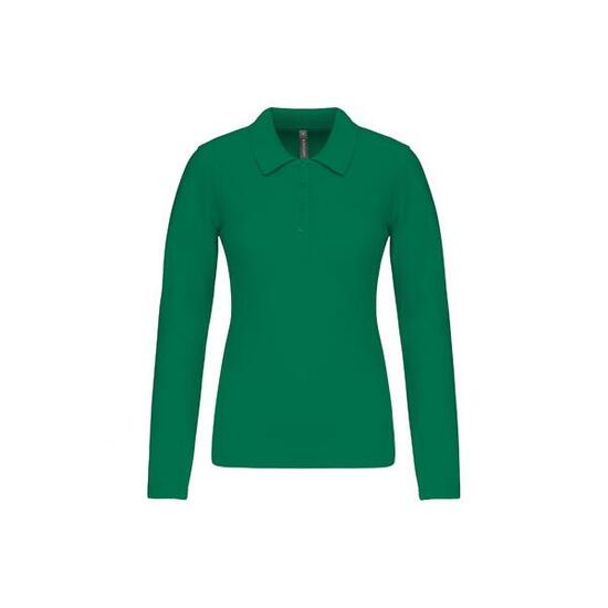 Piqué-Poloshirt mit langen Ärmeln, Damen Kariban