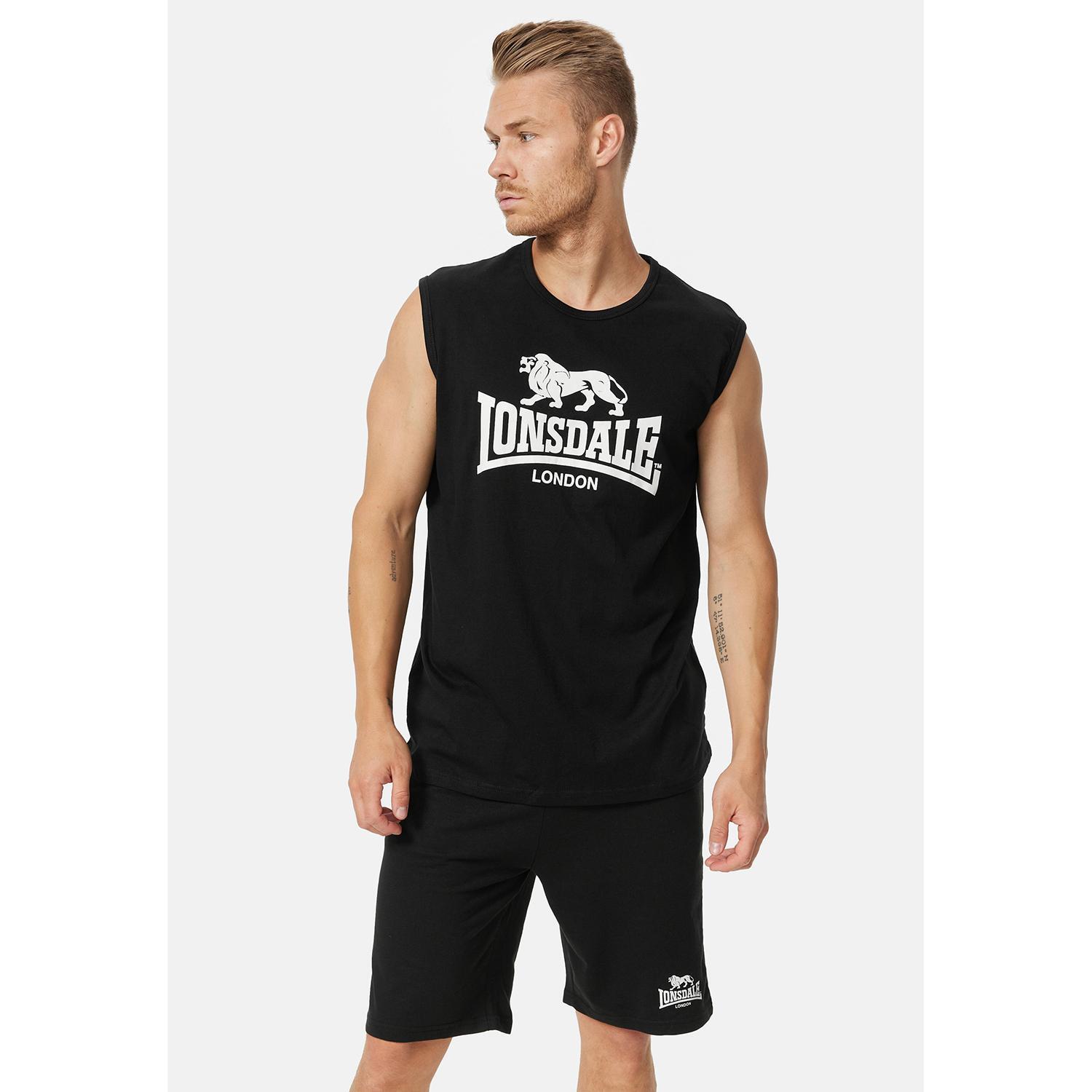 Lonsdale London Débardeur Homme BIGNOR Noir Regular Fit – Coton Polyester Confort Sport & Streetwear