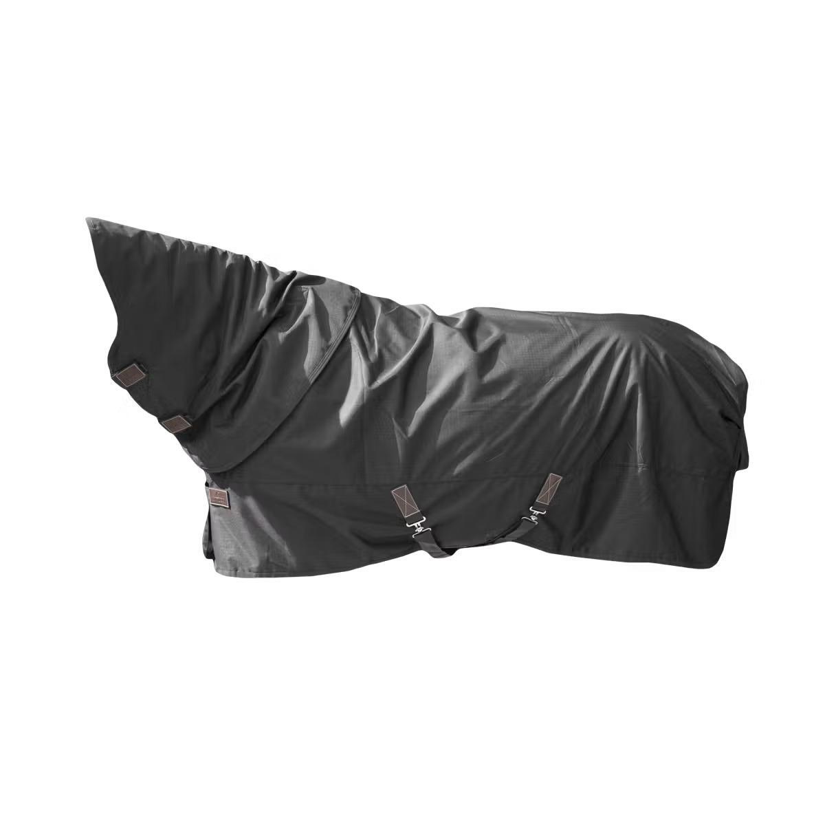 Manta de exterior para caballo todo tiempo con capucho Kentucky Horsewear 150 g 1/1