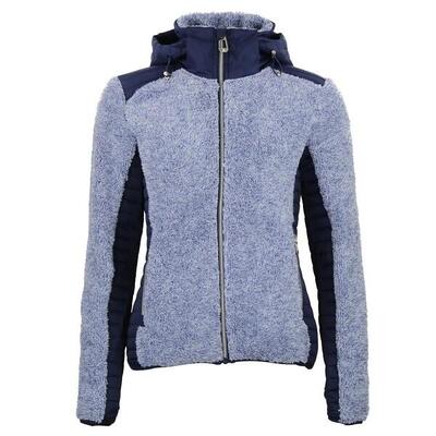 Dames gebreide hoodie met rits in twee materialen peak mountain