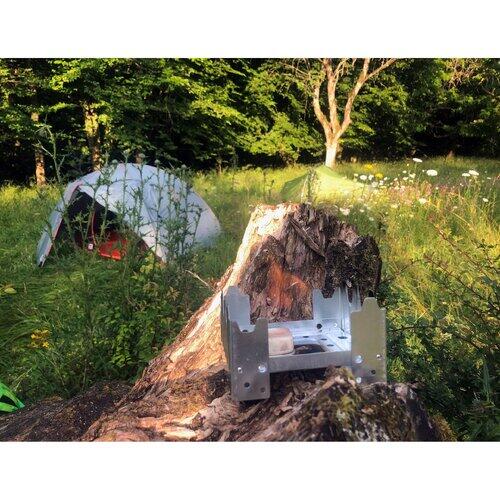 Hornillo Plegable Trekking Origin Outdoors Pocket Stove Maxi Acero Galvanizado 3/6